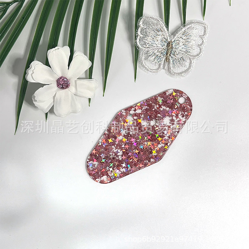 Wholesale 10pcs/pack Star Series Acrylic DIY Hotel Keychain Pendant